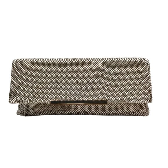 I.N.C. International Concepts Gold Mesh Hether Convertible Clutch - Picture 1 of 11